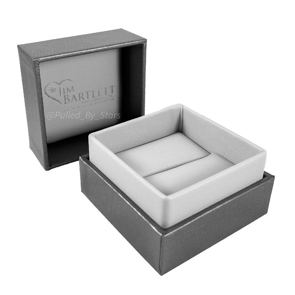 Boutique Jewelers Sleek Metallic Pewter Ring Presentation Gift Storage Box NWOT
